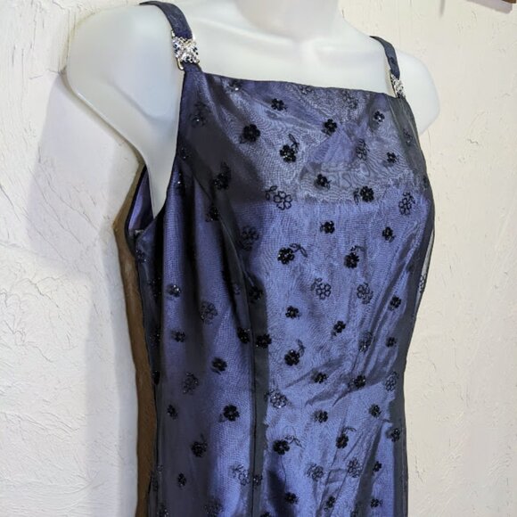 Vintage Betsy & Adam Formal Dress Sz 6 90s Fairy Grunge Whimsigoth Sheer Gown - Picture 3 of 8